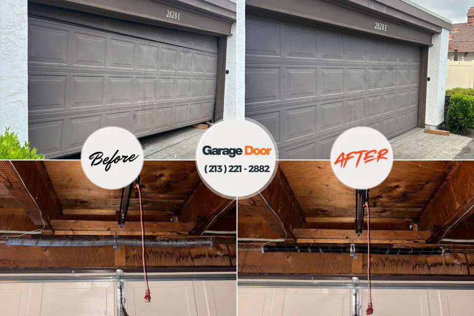 Before and after: garage door repair Auburn, MI